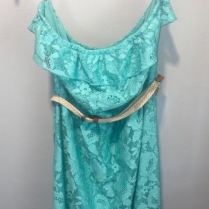 Strapless lace dress